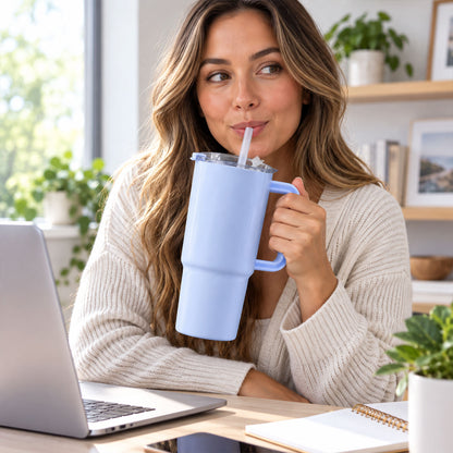 Reusable straw tumbler cold drinks