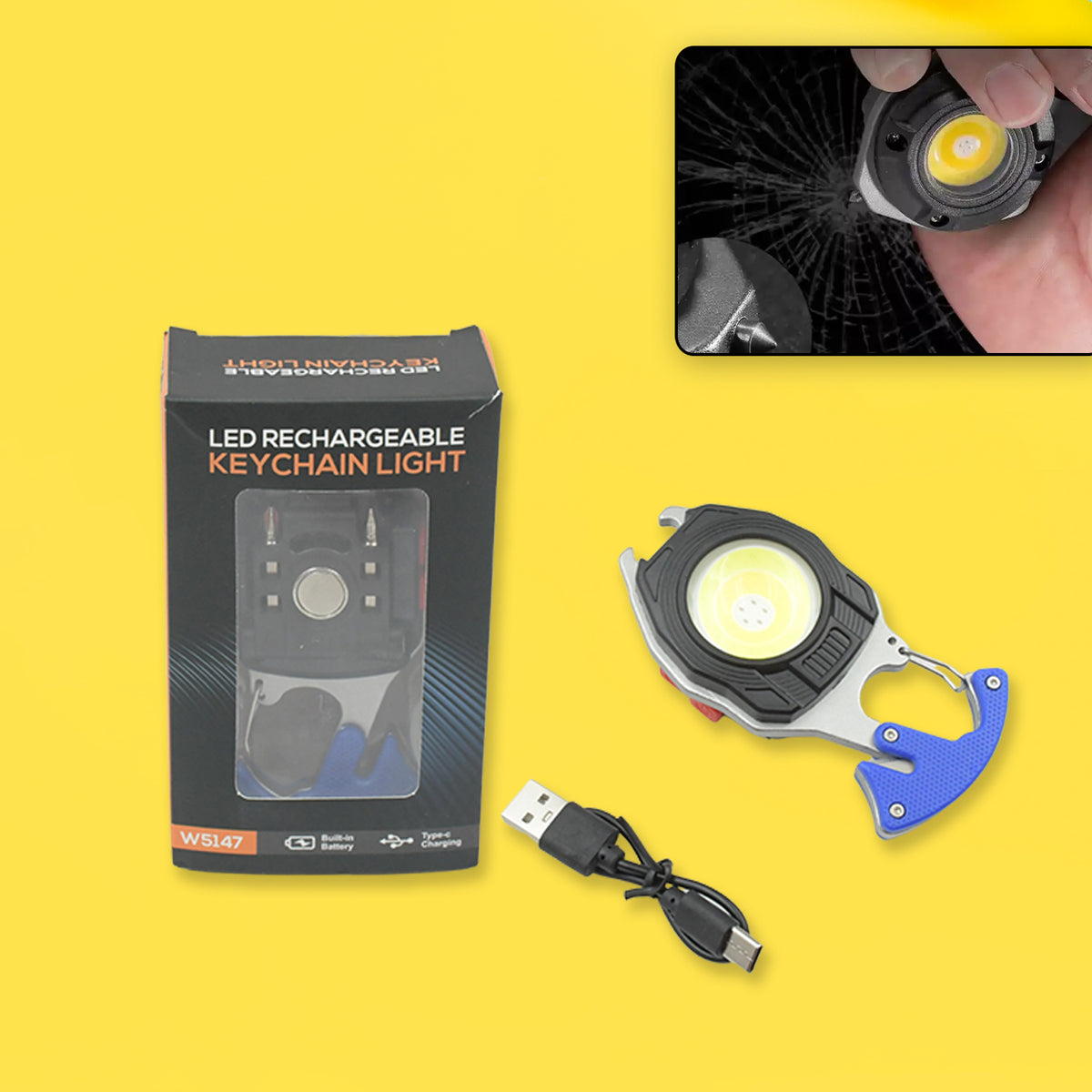 Buy Rechargeable MultiFunction LED Flashlight Keychain — DeoDap