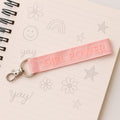 Girl Power Fabric Ribbon Keychain – Motivational & Durable Accessory