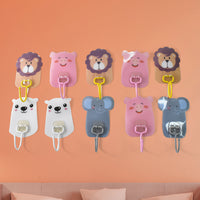 Wall Mounted Cartoon Self-Adhesive Hooks 10-Pc Set for Kids