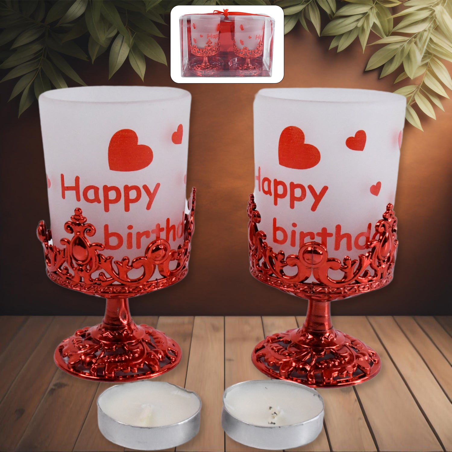 Tealight Holder Stylishly Shaped Candle Diya Stand Plastic Beautiful Design Festival (2 Pc / Mix Design)