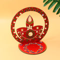 Wooden Decorative Diya Stand – Handcrafted Festive Tea Light Holder