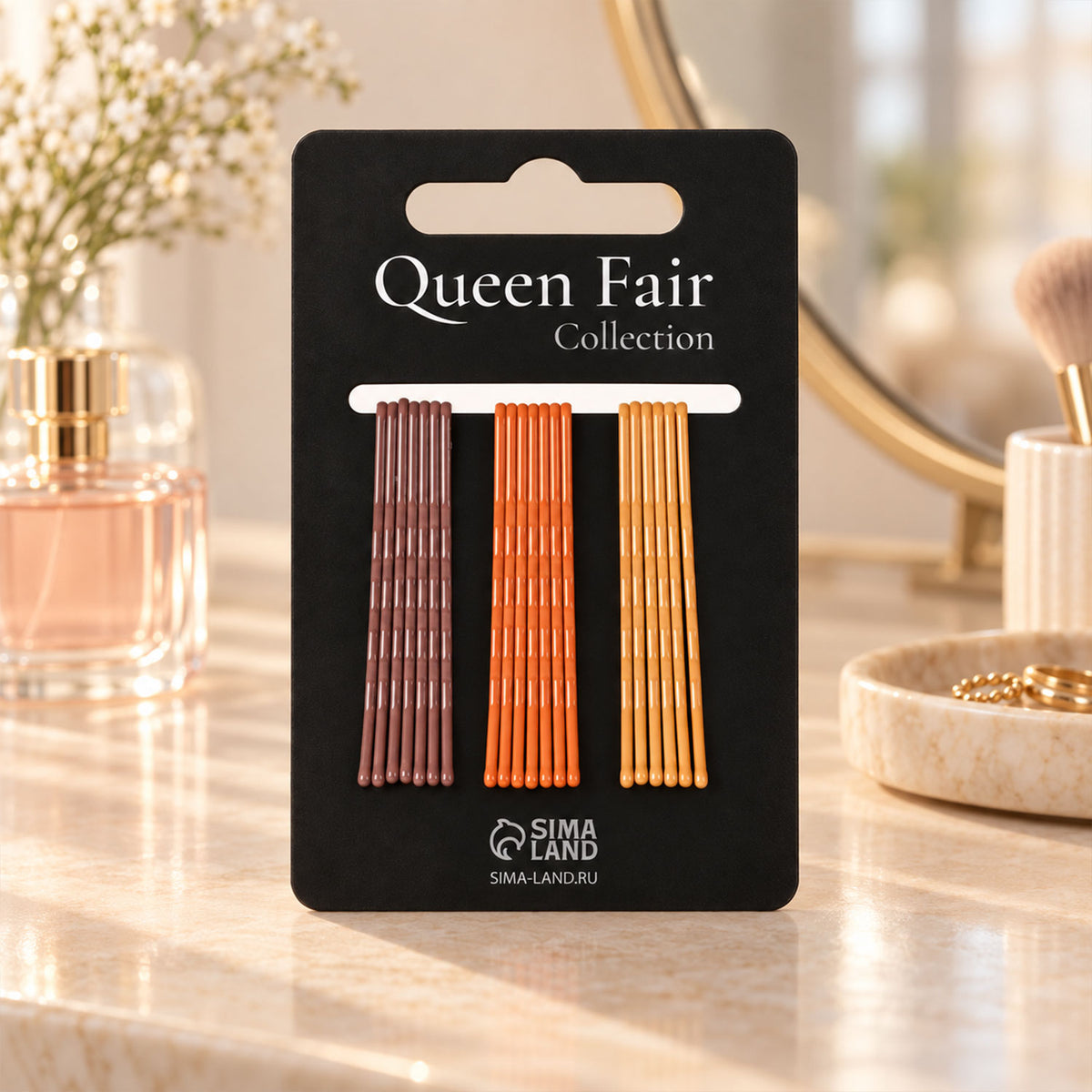 Earth Tone Metal Bobby Pins Set in Brown Orange and Mustard (20 Pc)