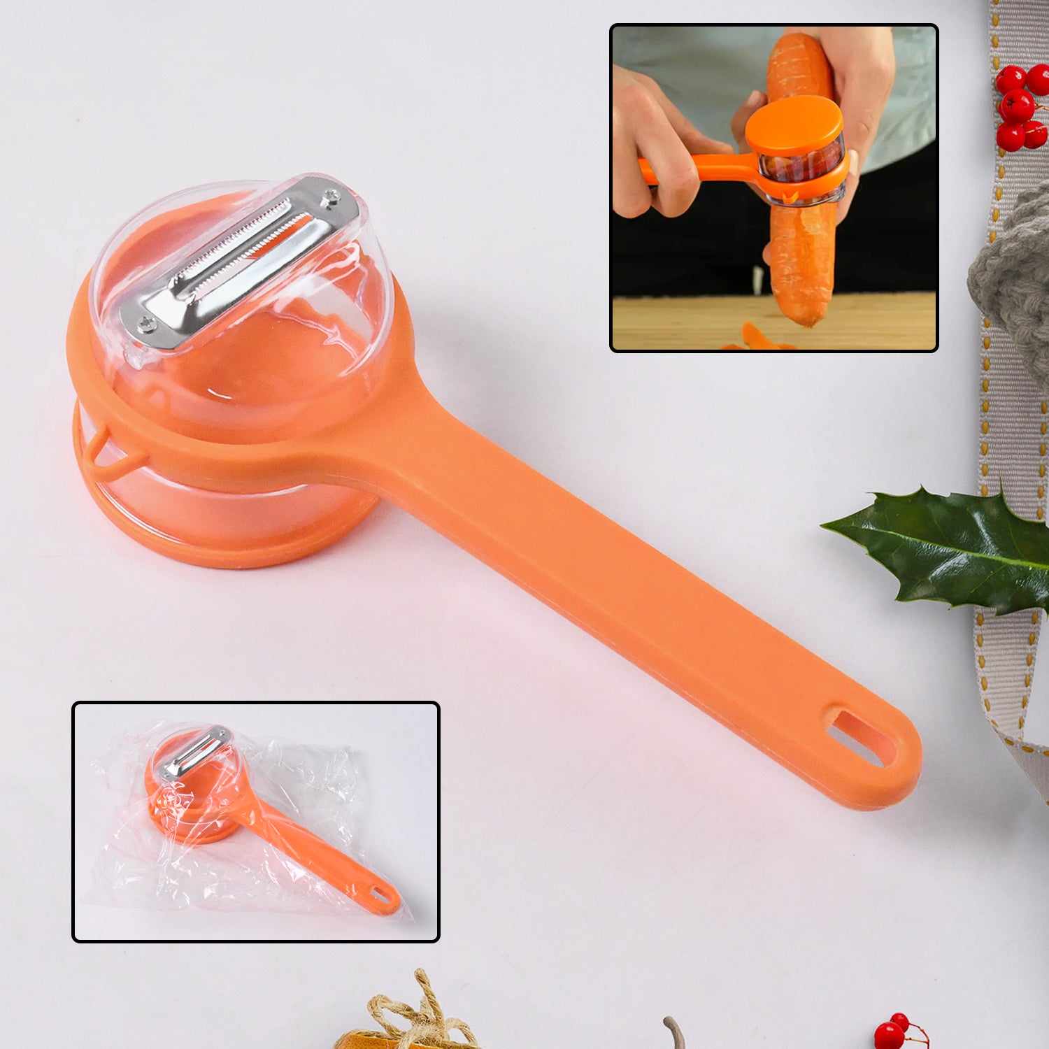 Stainless Steel Peeler With Container (1 Pc)