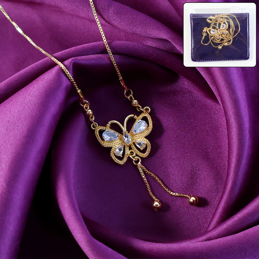 Charming Gold-Plated Butterfly Pendant Necklace for Women