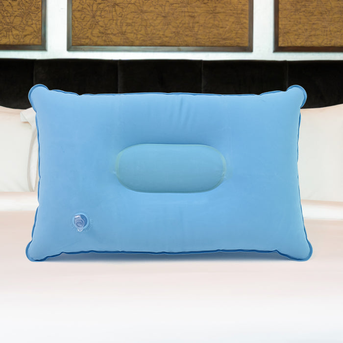 Comfortable Inflating Travel Pillow (34×21 Cm / 1 Pc / Mix Color)