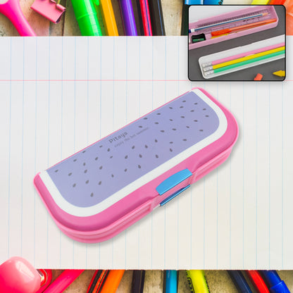 Cartoon pencil box with two compartments for kids