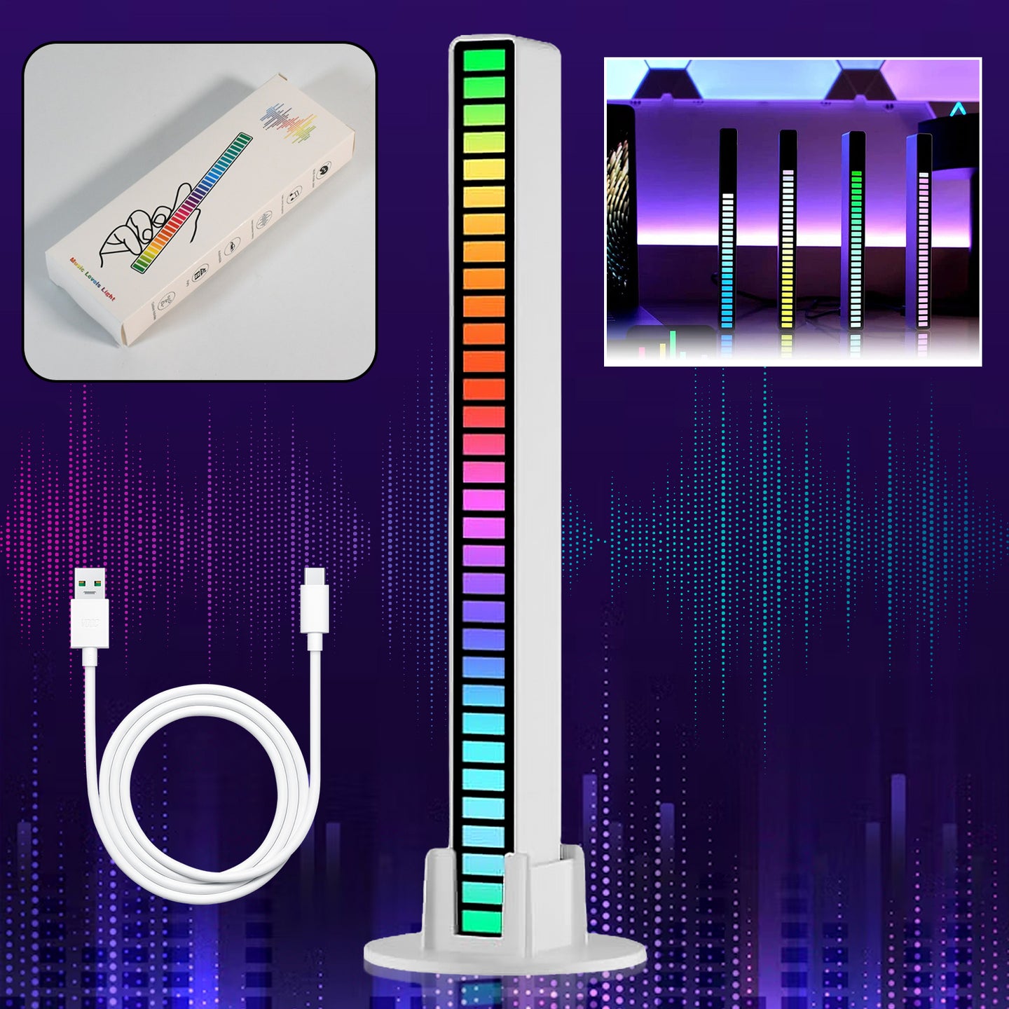 Luce LED Ritmo Musicale - Barra RGB Voice-Activated Per Atmosfera E Festa