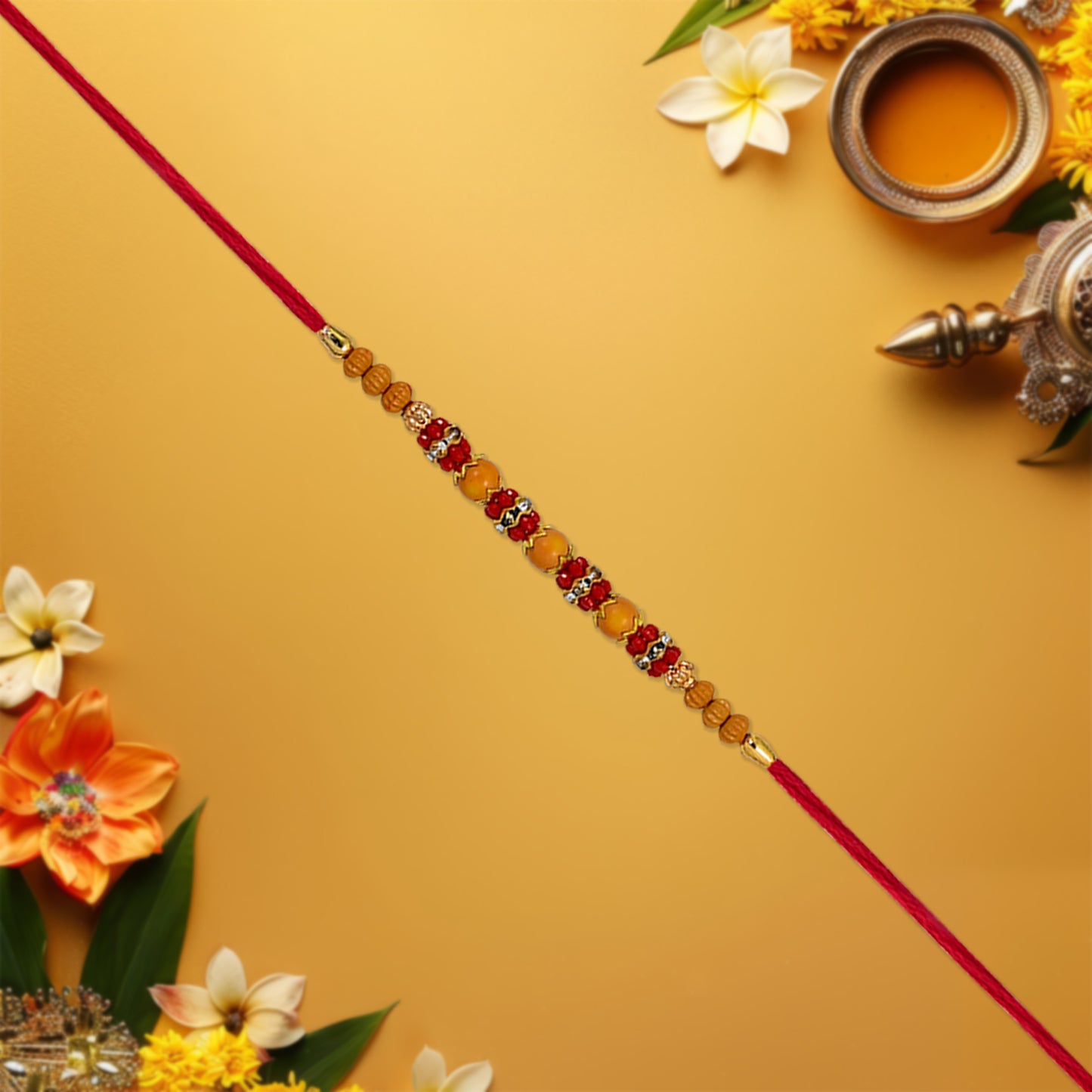 Festive Multicolor Beaded Rakhi for Brother (1 Pc)