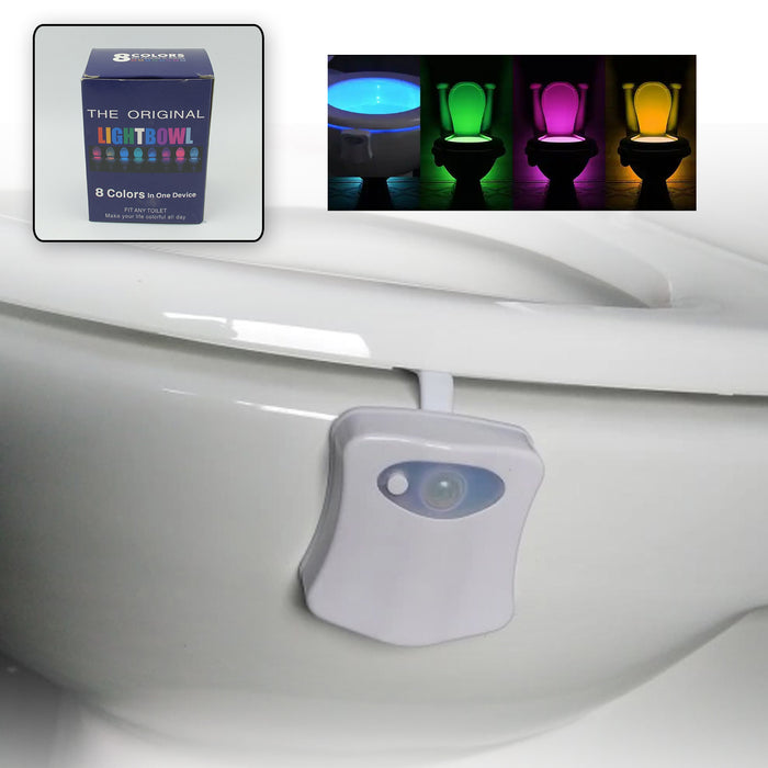 1249 Toilet Light, LED Toilet Bowl Light Toilet Cover Lamp Sturdy and Durable, Toilet Night Light 8 Colors In One Device Battery Operated, Bathroom Equipment for Bathroom for Home (1 Pc / Battery Not Included)