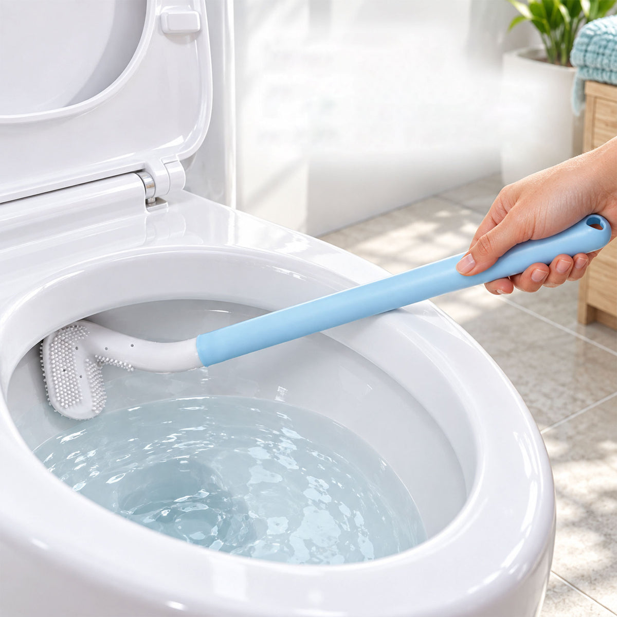 Golf shape toilet cleaner brush.