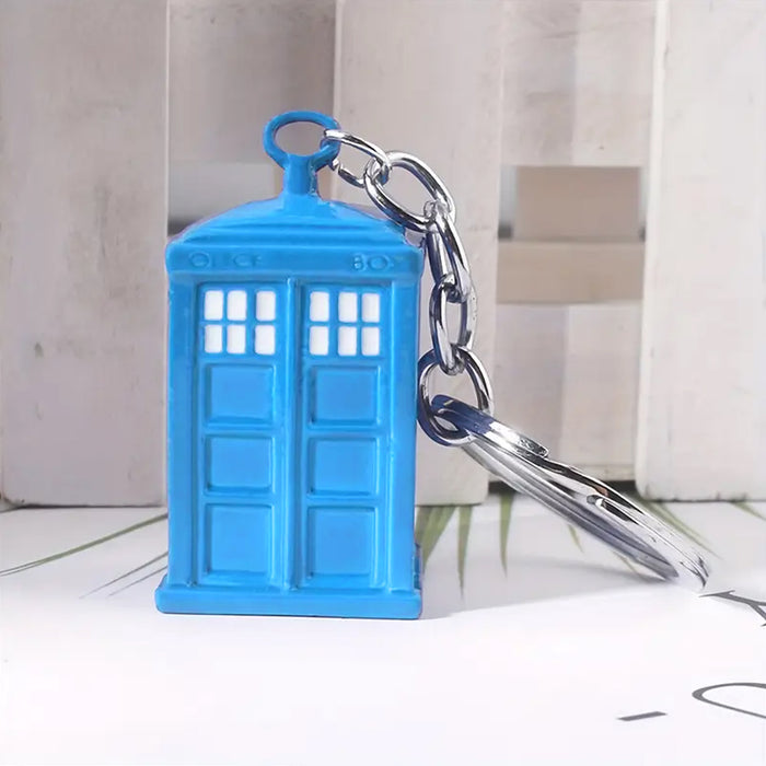 Police Booth Box Shape 3 D Metal Keychain (1 Pc)