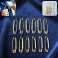 Golden Safety Pin Brooch Set – Elegant Stone-Embedded Design