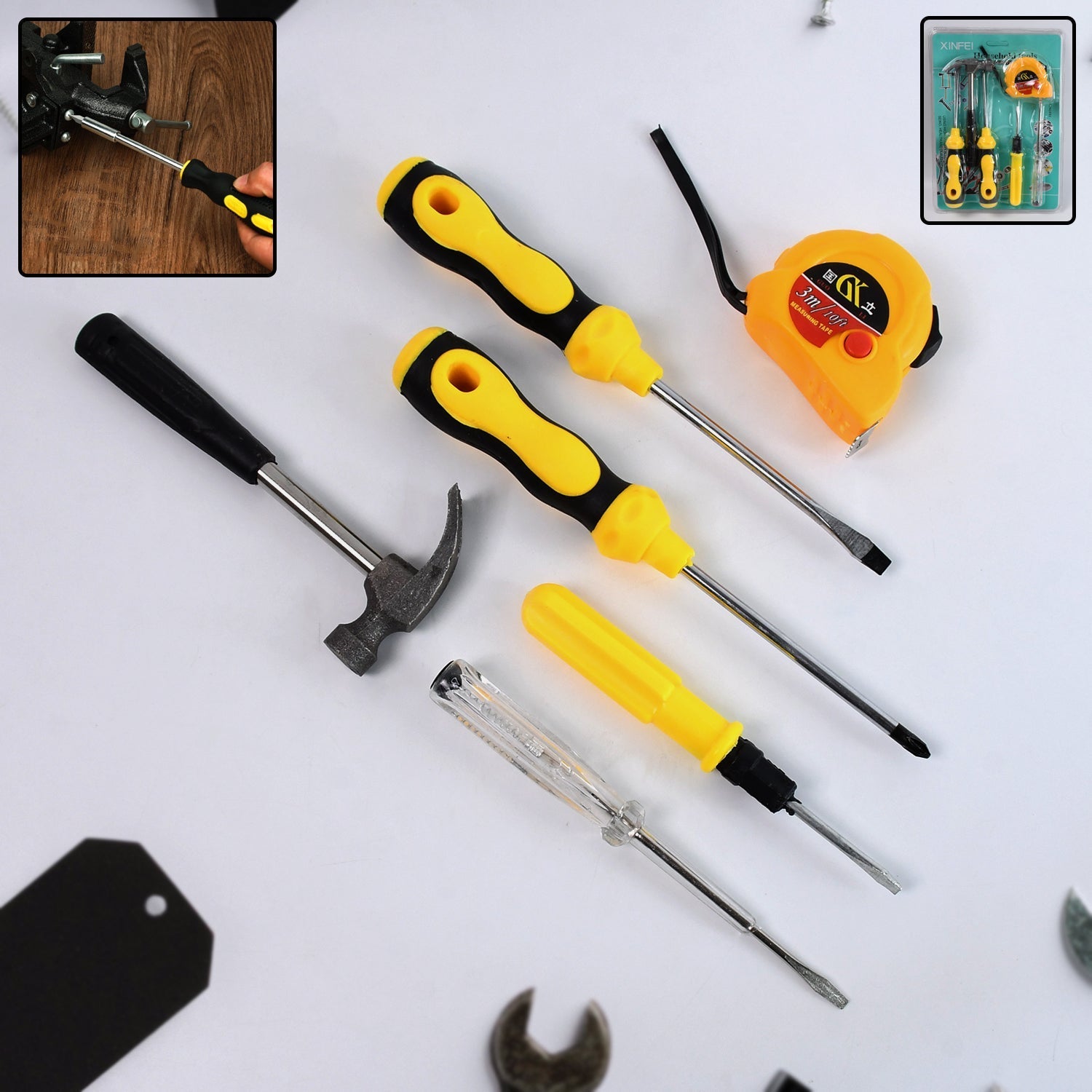 6-in-1 Hand Tool Kit with Screwdrivers in Storage Case