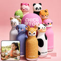 Kids Stainless Steel Vacuum Water Bottle with Straw (1 Pc 450ML, Mix Design)