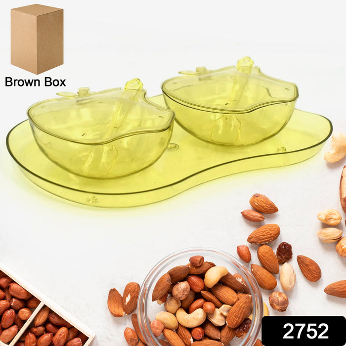 2752 Apple Shape Tray Bowl Used For Serving Snacks And Various Food Stuffs.