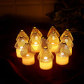 LED Flameless Candle Lights – Set of 12 with Golden Net Cover