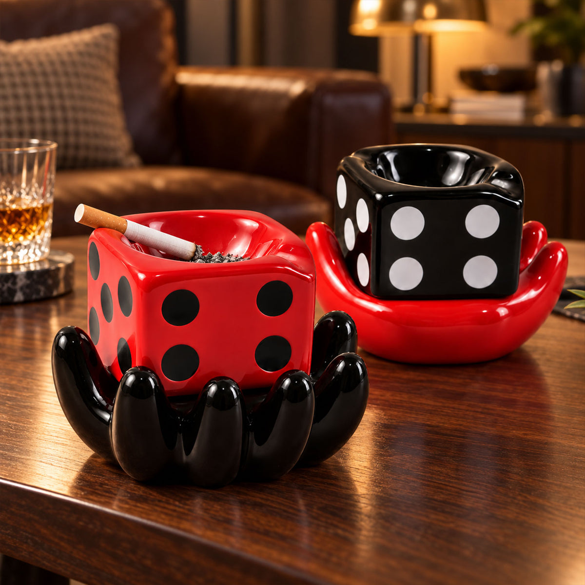 Ceramic Ashtray – Colourful Retro Smoking Accessory (1 Pc, Mix Color)