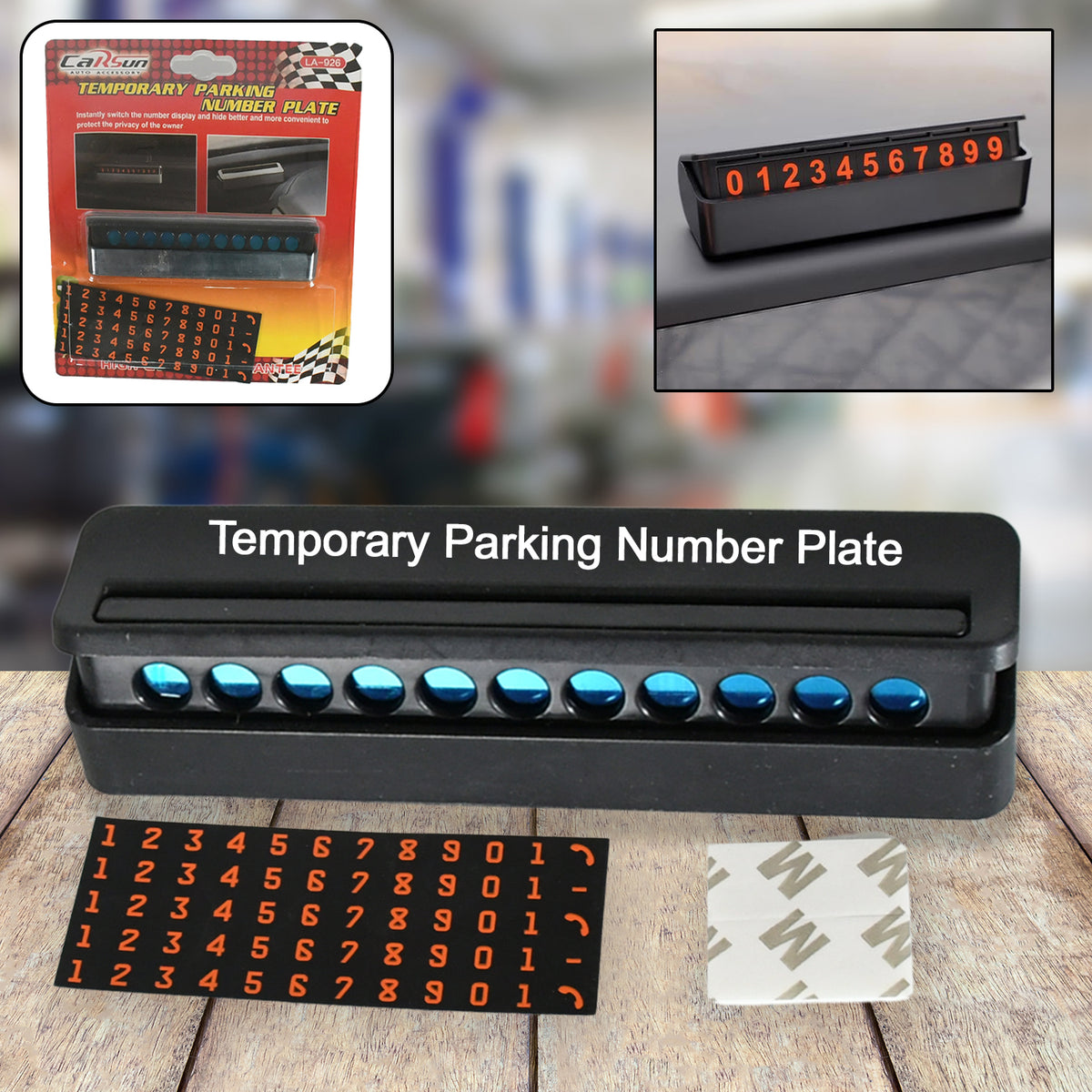 Temporary Car Parking Mobile Number Display with Numbers Stic