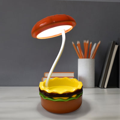 Burger Shape Folding LED Lamp for Home Decor, Cute Table Night Light (1 Pc)