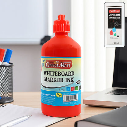 Office Mate Whiteboard Marker Ink Refill – Red Colour (500 ml)