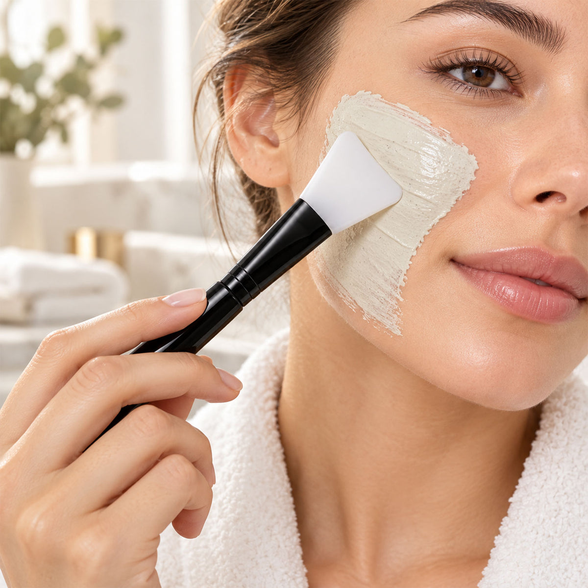 Silicone Face Mask Brush with Flexible Head for Even Skincare Application (1 Pc)