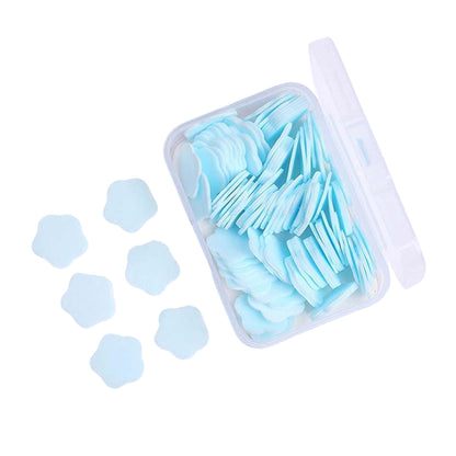 Mini Portable Travel Soap Paper Sheets Flower Shape (100 Pcs Set Approx / Mix Color)