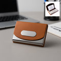 Leather Business Card Holder – Slim Magnetic Closure Case