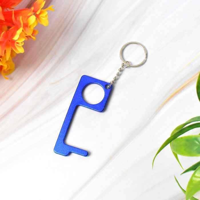 Metal Key Shape Keychain, Door Opener Tool (1 Pc)