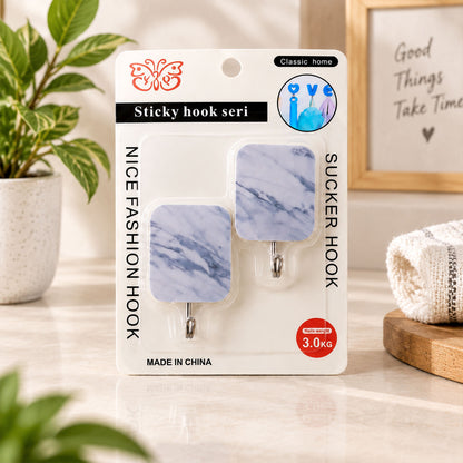 Cartoon Adhesive Kitchen Hooks for Towels, Ladles, Aprons and Keys (2 Pc Set)