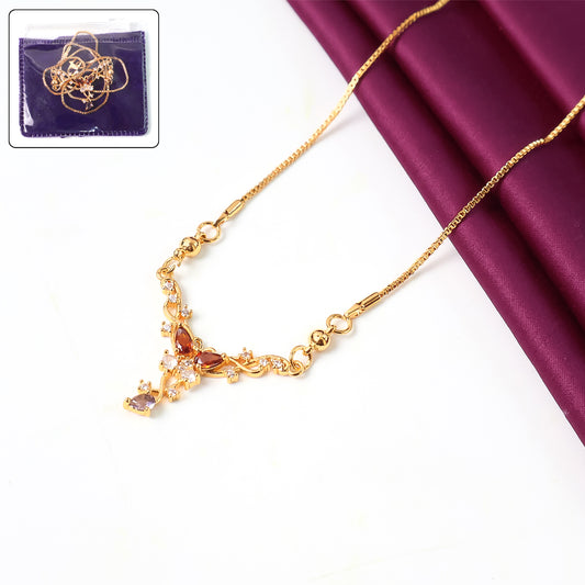 Elegant Butterfly Design Gold-Plated Pendant Necklace for Women