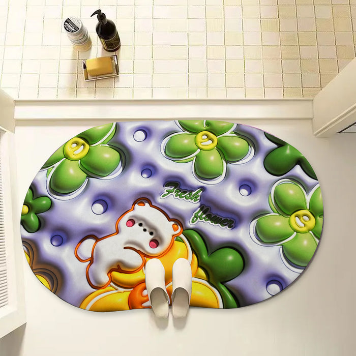Absorption Mat 3D Visual Anti-Slip Absorbent Mat New Soft Super Absorbent Floor Mats ...