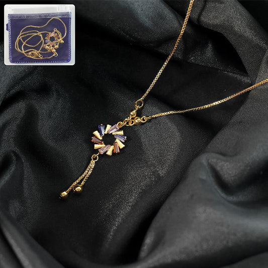 Trendy Multicolor Crystal Pendant Necklace for Women