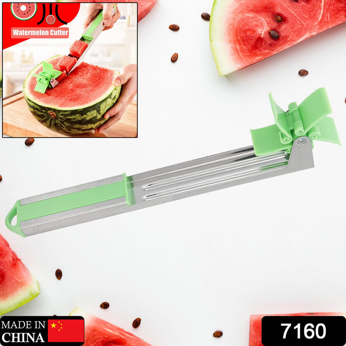 7160 Stainless Steel Washable Watermelon Cutter Windmill Slicer Cutter Peeler for Home / Smart Kitchen Tool Easy to Use