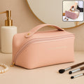 Travel Makeup Organizer Pouch – Waterproof Peach Zipper Bag