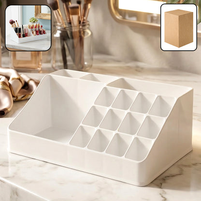 Compact makeup organizer box for dressing table