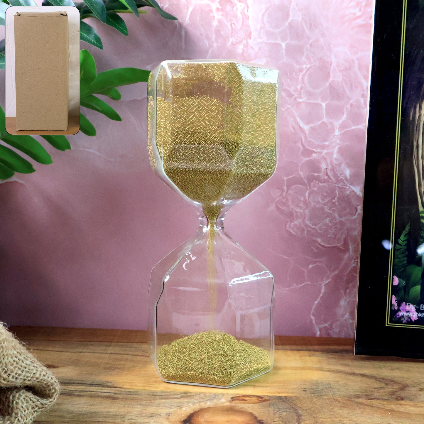 Faceted Glass Hourglass Sand Timer - (1 Pc / 4 Minutes Approx Time)