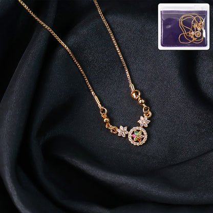 Elegant Gold-Plated Floral Pendant Necklace for Women