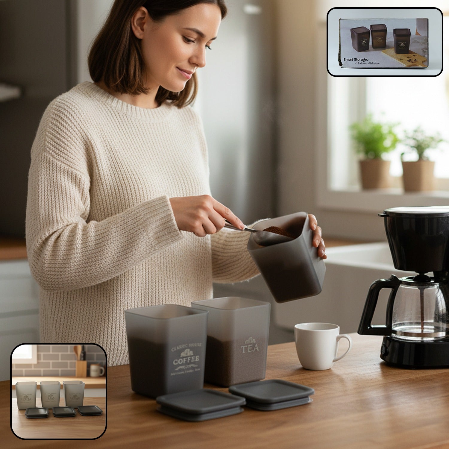 Plastic Kitchen Storage Container Set (3 Pc Set)