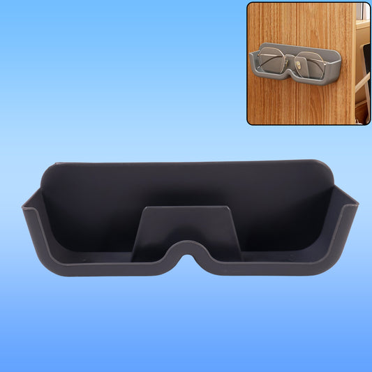 Wall mounted sunglasses holder in use