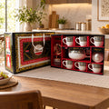 Tea Gift Set with Kettle 6 Cups and 2 Dry Fruit Jars (9 Pc)