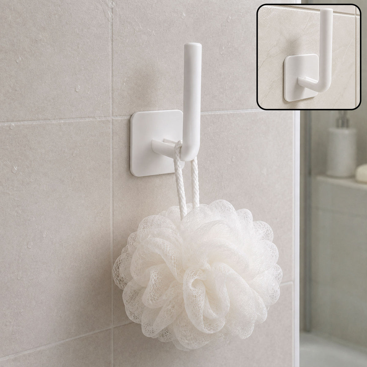 Self Adhesive Wall Hook for Bathroom Drill Free Towel Hook (1 Pc)