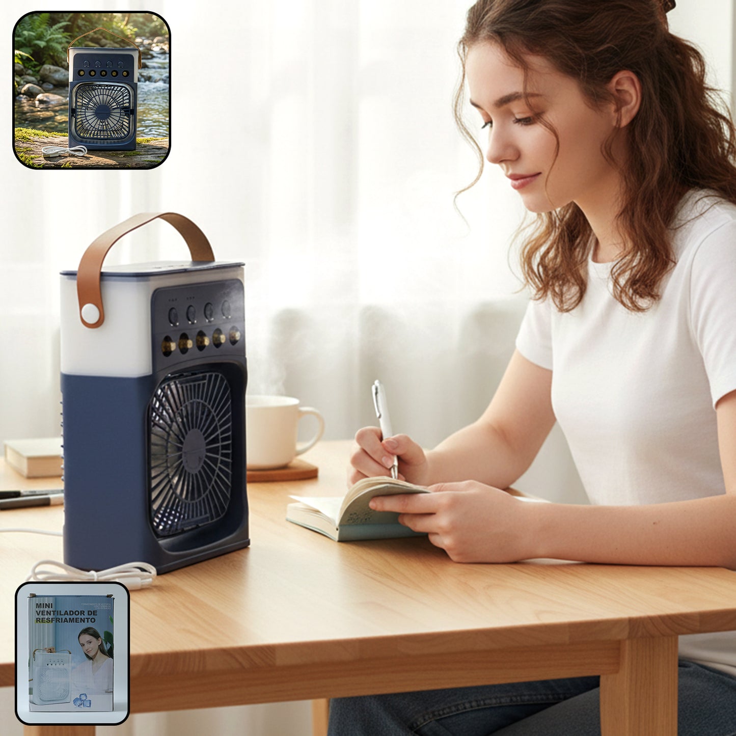 portable mini air cooler fan personal cooling device