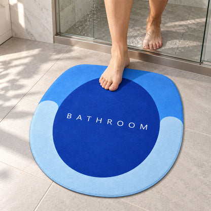 Rounded Circle Design Bath Rug, Soft Anti-Slip Shower Mat (1 Pc, 40x44 Cm)