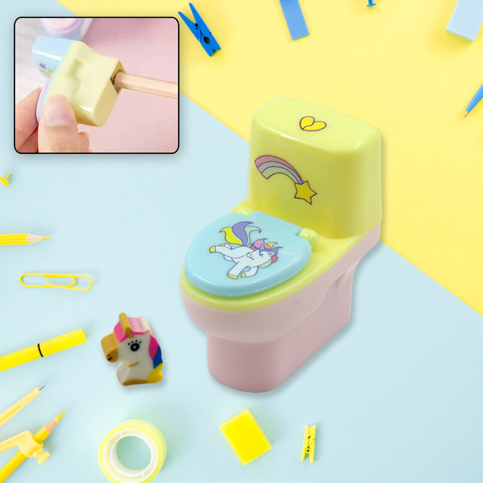 Fun & Functional! Toilet Pencil Sharpener with Eraser (2 Pc Set)