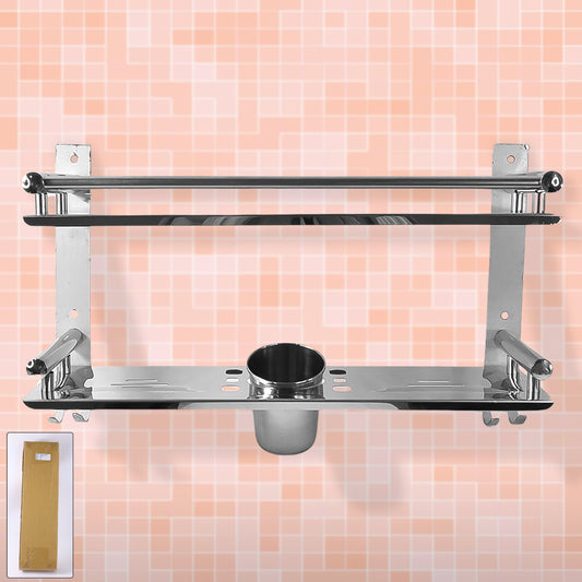 5-in-1 Stainless Steel Multipurpose Bathroom Shelf front view