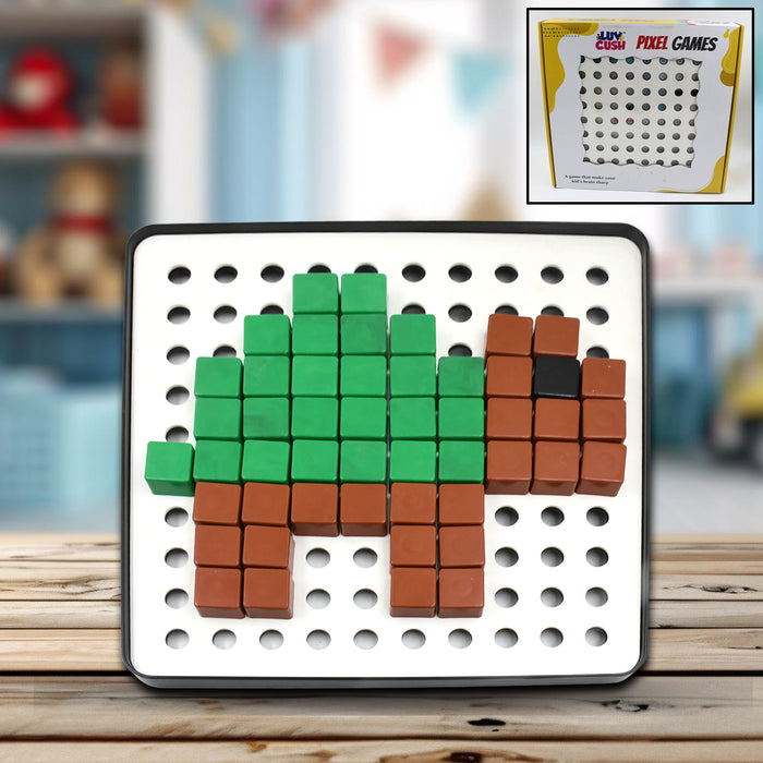 Pixel Cubes Toy for Children Early Education, Pixel Game Educational Board Games Board, Birthday Gift for Kids, Learning Math Toy, Brain Games, Math Puzzle (Approx 180 Cubes With Pixel Board & Book)