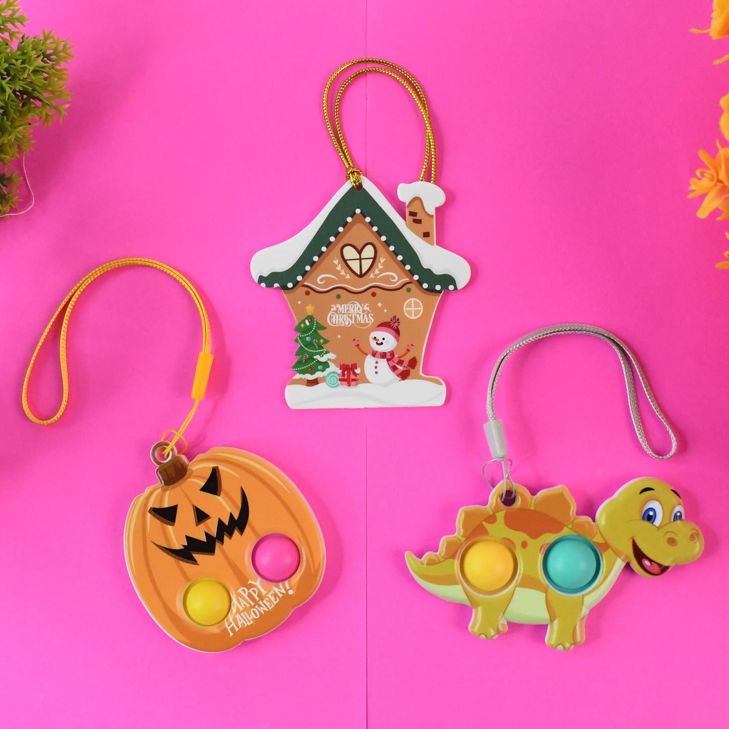 Silicone Push Bubble Fidget Keychain Toy (1 Pc)