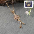 Sun-Shaped Pendant Necklace – Elegant Gold-Plated Design