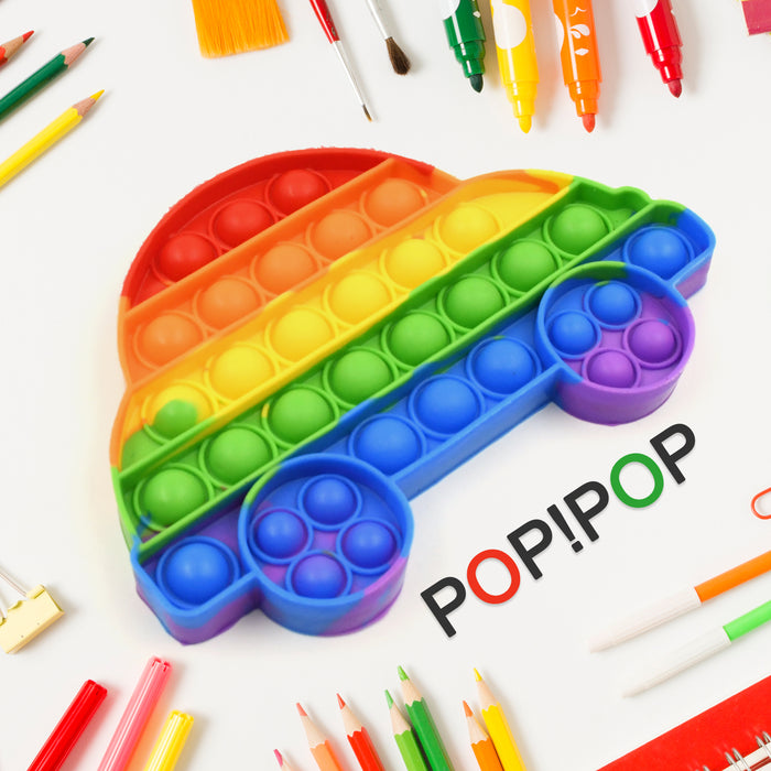 Pop Fidget Toy Push Pop Bubble Fidget Sensory Toy for Kids and Adults Fidget Popper Stress Reliever Sensory Fidget Poppers (Butterfly & Car Shape / 1 Pc)